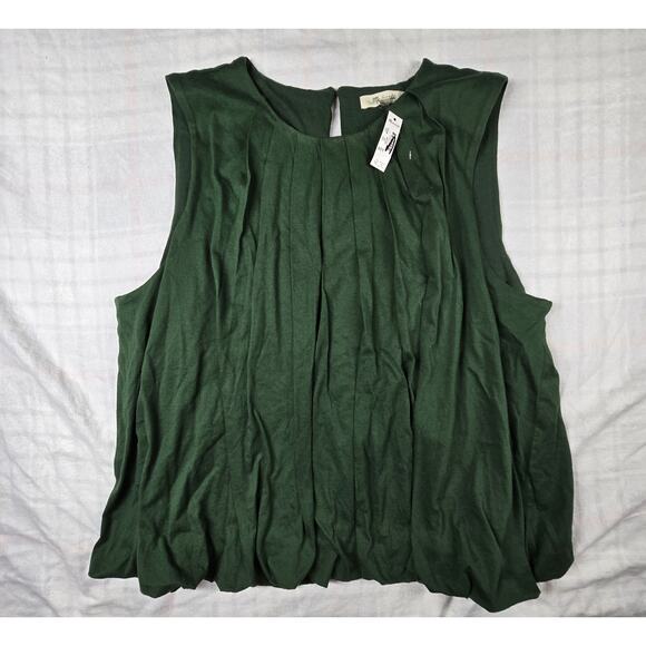Madewell Sleeveless Crewneck Bubble Top Summit Green L NWT - Picture 3 of 12
